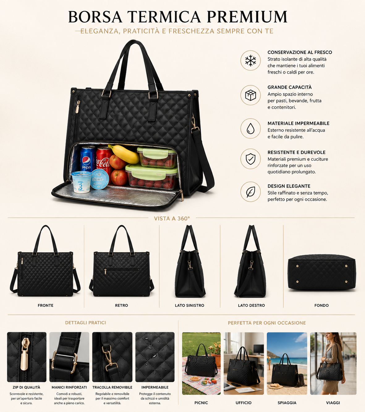 Valhera 3-IN-1 Stylish  Borsa Termica